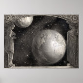 Earth Milky Way & Moon Poster (Vorne)