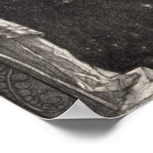 Earth Milky Way & Moon Poster (Ecke)