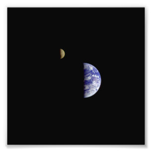 Earth Moon Galileo Weltraumbild Fotodruck
