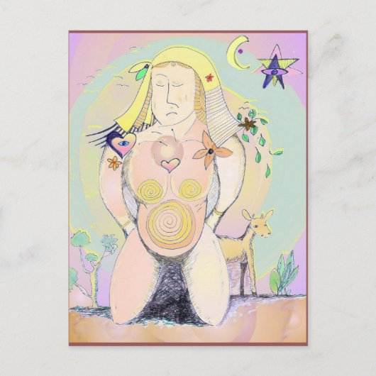 Earth Mother Art Postcard Postkarte (Vorderseite)