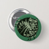 Earth Nature Tiger Stripe Tabby Art Button (Vorne & Hinten)