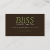 Earth Nature Wellness-Center Health Resort mit Fot Visitenkarte (Rückseite)