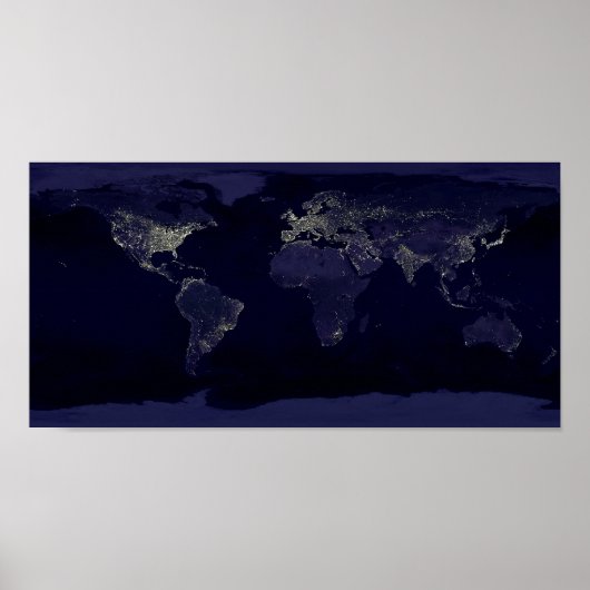 Earth Night Lights Space Poster (Vorne)