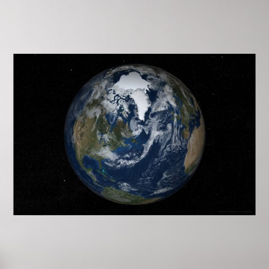 Earth North Polar View 78x52 (60x40) Poster (Vorne)