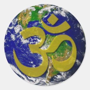 Earth - Om Sweet Zuhause Runder Aufkleber