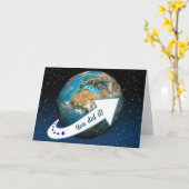 Earth Orbit Birthday Karte (Gelbe Blume)