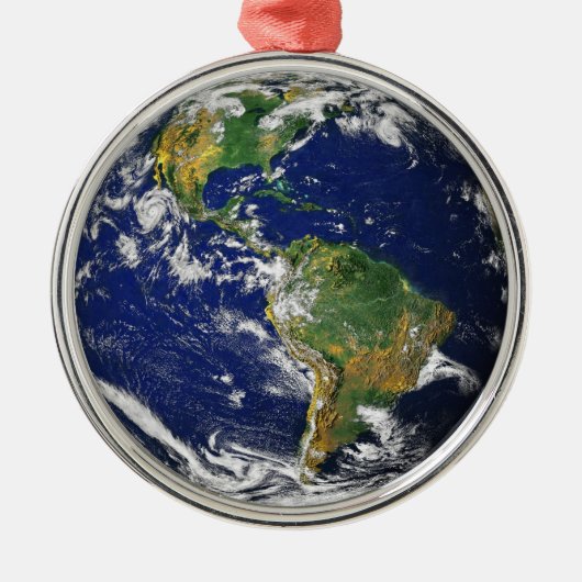 Earth Our World Premium Ornaments Silbernes Ornament (Vorne)
