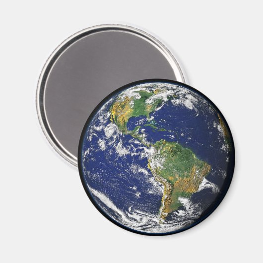 Earth Our World Round Magnete Magnet (Vorderseite/Rückseite)