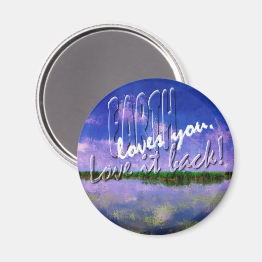 Earth Our Zuhause Blue Summer Sky Sky and Water Magnet (Vorderseite/Rückseite)