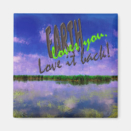 Earth Our Zuhause Blue Summer Sky Sky and Water Magnet