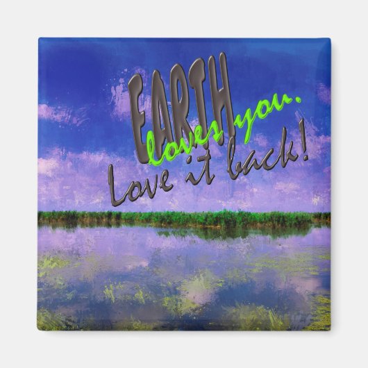 Earth Our Zuhause Blue Summer Sky Sky and Water Magnet (Vorne)