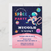 Earth Outer Space Party Astronaut Galaxy Geburtsta Einladung (Vorderseite)