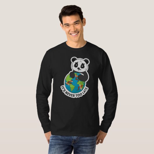 Earth Panda Slogan Design for Environment T-Shirt (Vorne ganz)