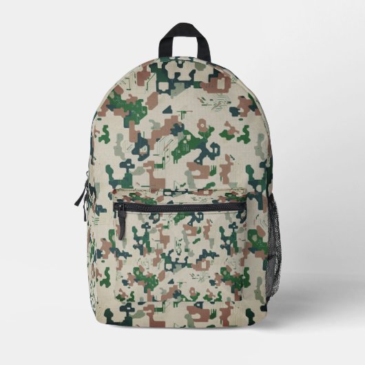 Earth Pixel Woodland  Bedruckter Rucksack (Vorderseite)