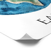 Earth Planet Watercolor Poster (Ecke)