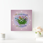 Earth Quote Zinnia-Blume Inspiration Quadratische Wanduhr (Zuhause)