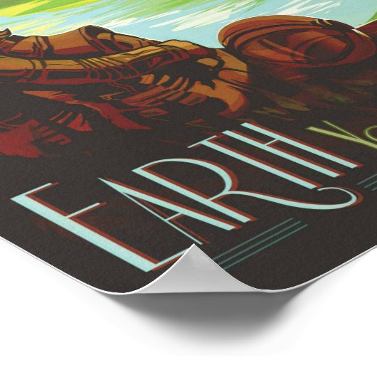 Earth Retro Poster - NASA (Ecke)