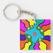 Earth Retro Vibes Art Schlüsselanhänger (Vorderseite)