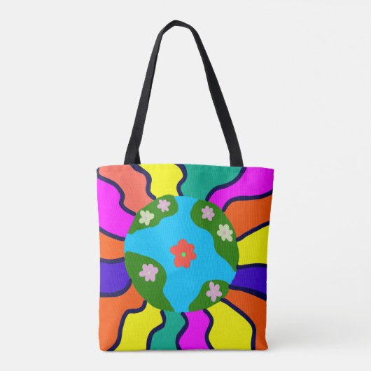 Earth Retro Vibes Art Tasche (Rückseite)