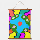 Earth Retro Vibes Art Wandteppich Mit Holzrahmen (Vorderseite)