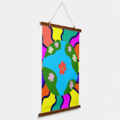 Earth Retro Vibes Art Wandteppich Mit Holzrahmen (Gewinkelt)