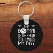 Earth Rotation Puff Science Spaß für Nerdy Thinker Schlüsselanhänger (Vorderseite)
