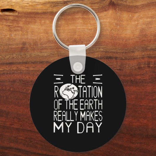 Earth Rotation Puff Science Spaß für Nerdy Thinker Schlüsselanhänger (Vorderseite)
