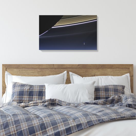 Earth Saturn Poster Leinwanddruck (Insitu (Schlafzimmer))