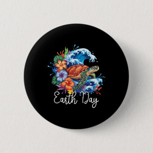 Earth Sea Turtle Art Earth Day 2025 Restore Rett T Button