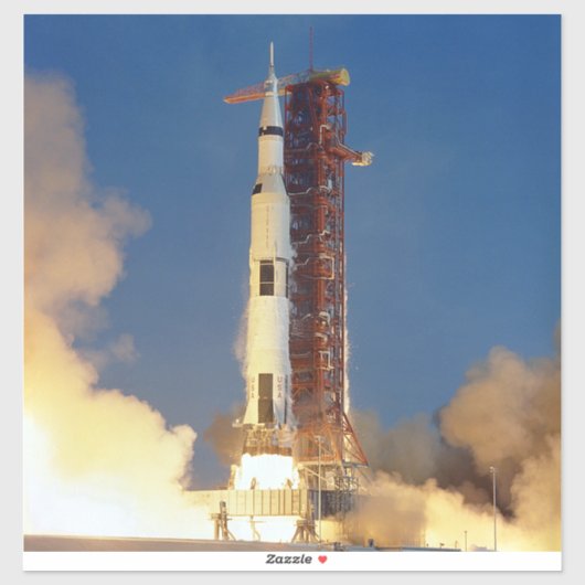 Earth Shakes as Saturn V Blazes Skyward to Moon Aufkleber (Blatt)