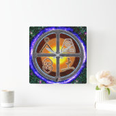 Earth Signs Quadratische Wanduhr (Zuhause)