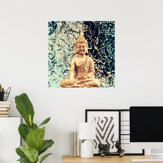 Earth Sitting Buddha Elegant Zen-Erleuchtung Poster (Heimbüro)