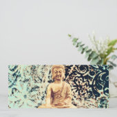 Earth Sitting Buddha Elegant Zen Gift Certificate Einladung (Stehend Vorderseite)