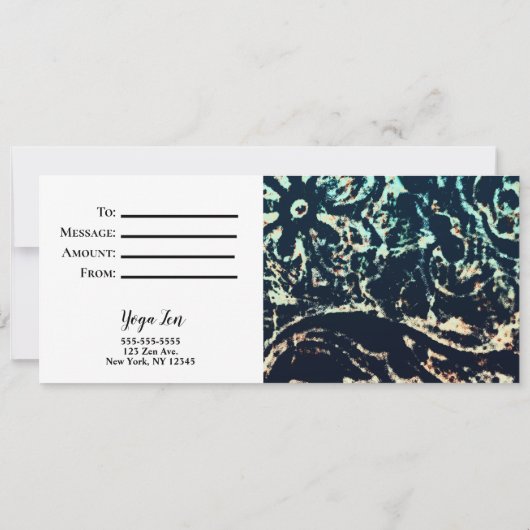 Earth Sitting Buddha Elegant Zen Gift Certificate Einladung (Rückseite)