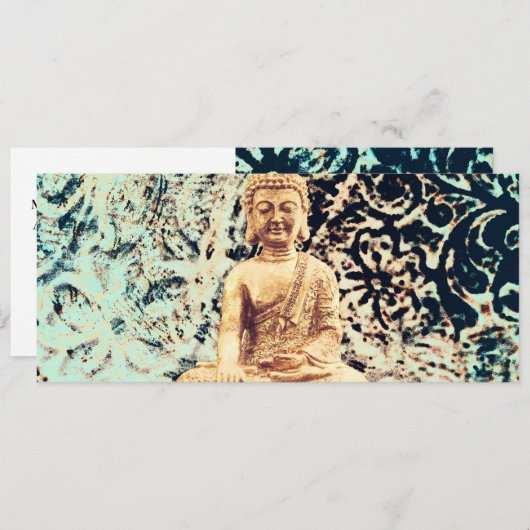 Earth Sitting Buddha Elegant Zen Gift Certificate Einladung (Vorne/Hinten)