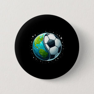 Earth Soccer Earth Day Football Sports Men Womens Button
