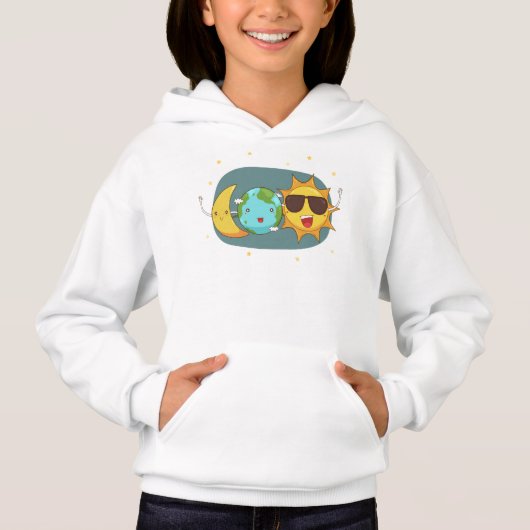 Earth Sun Moon Bester Freund Hoodie (Vorderseite)