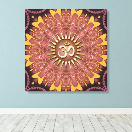 Earth Sunshine Om New Age Wrapped Canvas Leinwanddruck (Insitu (Holzboden))