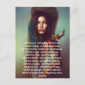 Earth Teach Me Gebet Indigene Frau Postkarte (Vorderseite)