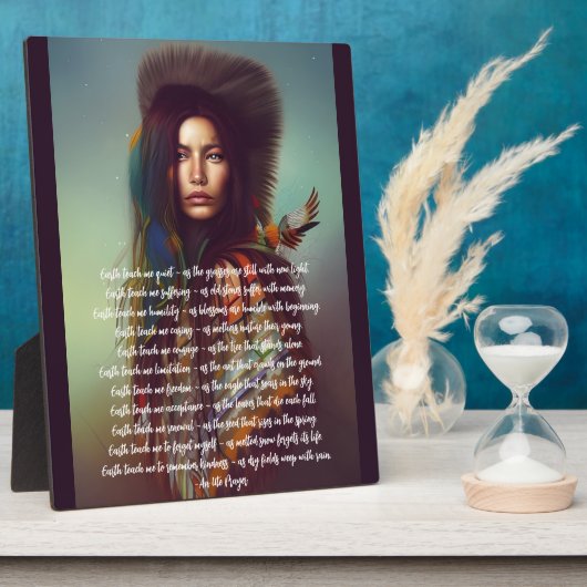 Earth Teach Me Gebet Indigene Frauentablette Fotoplatte (Seite)