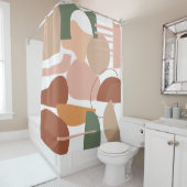 Earth Tone Abstrakt Pattern Duschvorhang (Beispiel)