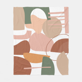 Earth Tone Abstrakt Pattern Fleecedecke