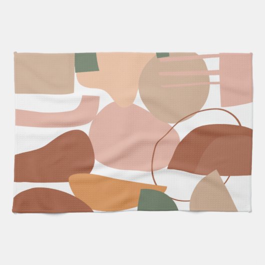Earth Tone Abstrakt Pattern Geschirrtuch (Horizontal)