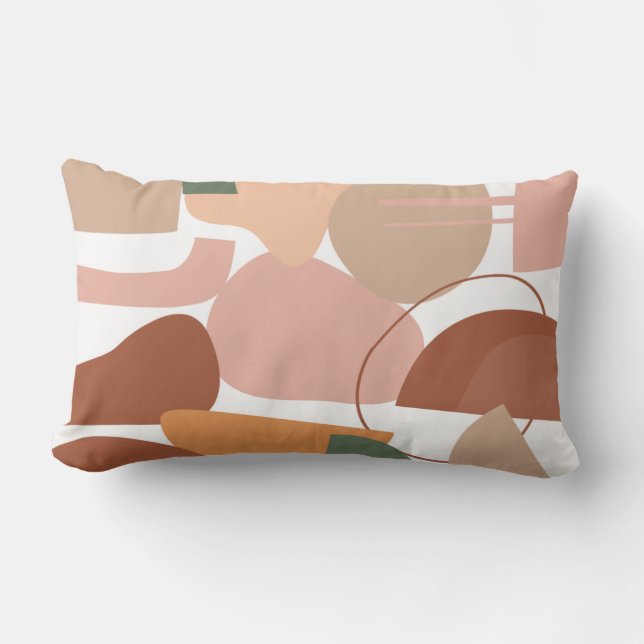 Earth Tone Abstrakt Pattern Lendenkissen (Vorderseite)