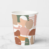 Earth Tone Abstrakt Pattern Pappbecher (Rückseite)