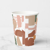 Earth Tone Abstrakt Pattern Pappbecher (Rechts)