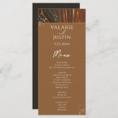 Earth Tone Agate Stone Variegated Wedding Menu Menükarte (Vorne/Hinten)