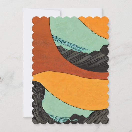 Earth Tone Beach Inken Einladung (Vorderseite)