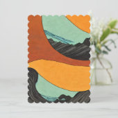 Earth Tone Beach Inken Einladung (Stehend Vorderseite)