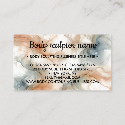 Earth Tone Beige Blue Ombre Visitenkarte (Rückseite)